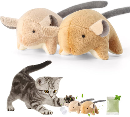 Caticalife small mouse playthings showing the realistic rodent shape designed for chasing and stress relief