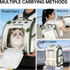 Touchdog water resistant dog backpack carrier resting upright on a flat surface to demonstrate base stability.