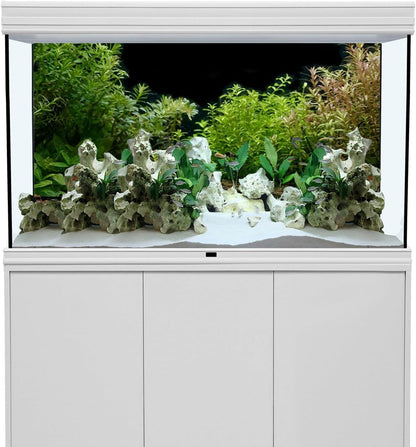 AWERT 24x12 inches aquatic plant backdrop showing realistic green foliage and detailed riverbed textures.