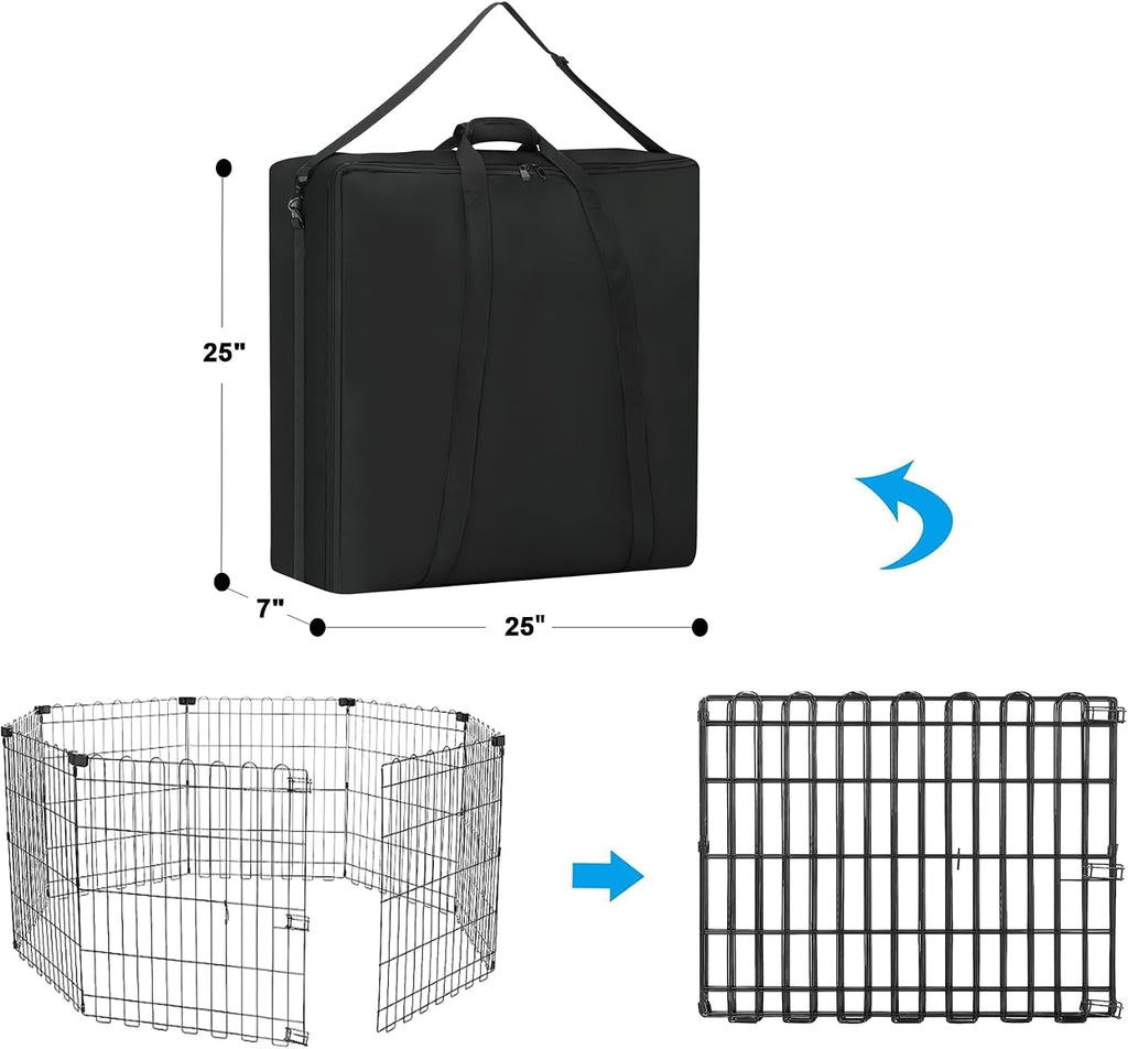 YUFYIG foldable exercise pen travel bag with handles open three sides view