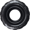KONG Extreme Tires front view of durable black rubber dog chew toy.