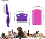 Boao long handle stainless steel pet grooming comb in purple