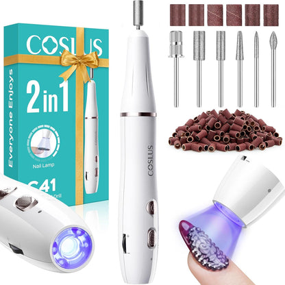 Coslus C41 cordless nail drill and lamp kit front view
