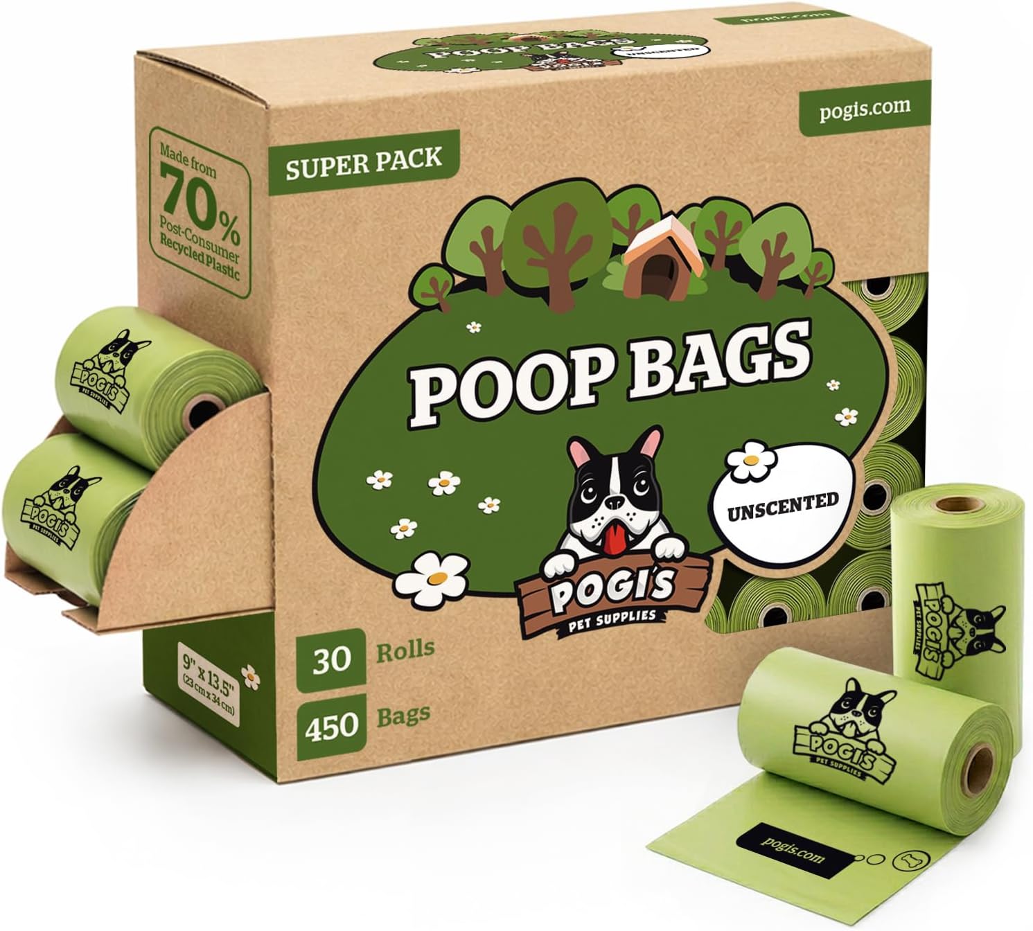 Pogi's Poop Bags - Large, Leak-Proof Dog Waste Bags for Yard or Home Use, Fresh Scent (Single Roll, 500-Count) - Image 12