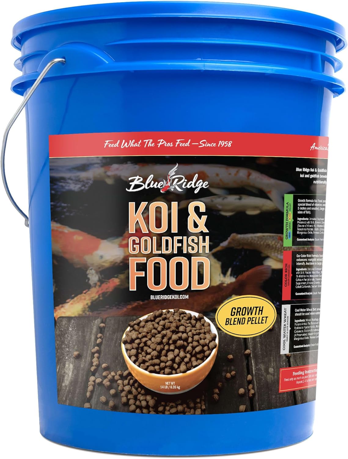Blue Ridge Koi Fish Food 2lb - Koi Food 3/16" Large and Mini Blend Growth Formula, Goldfish Food, Premium Fish Food for Ponds, Ponds Fish Food, Floating Pond Pellets - Image 9