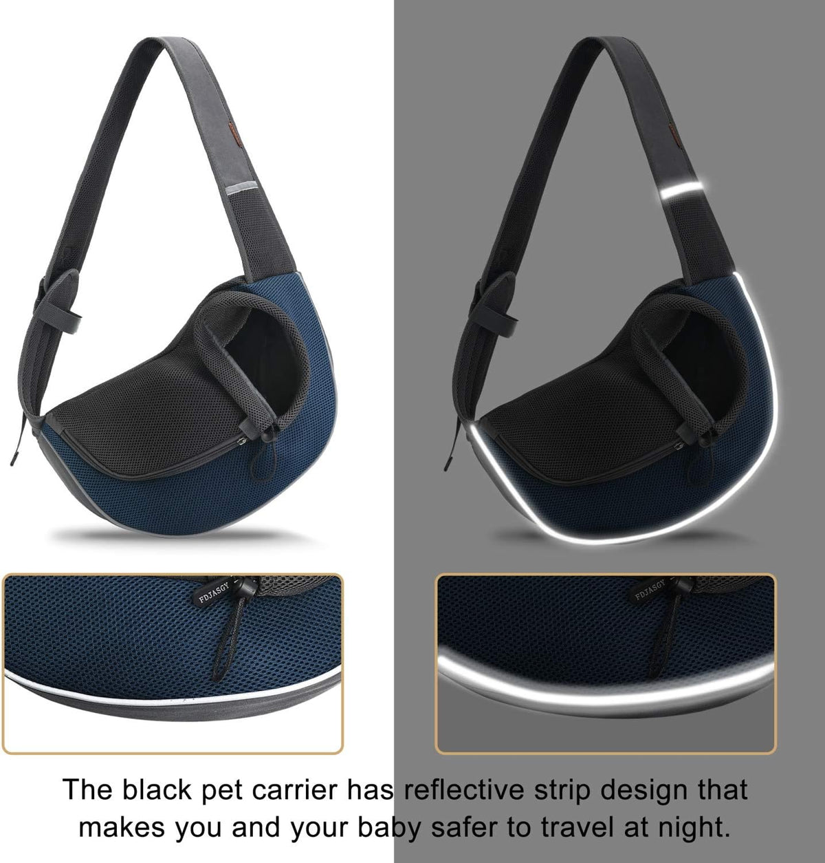 Close up of breathable mesh fabric on pet carrier
