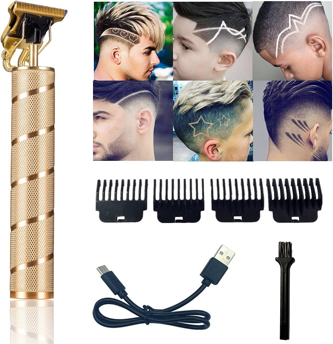 Goldseaside Pro T Clippers electric pro li trimmer gold front view showing premium design.