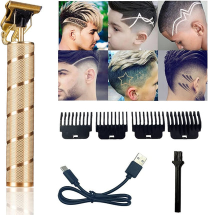 Goldseaside Pro T Clippers electric pro li trimmer gold front view showing premium design.
