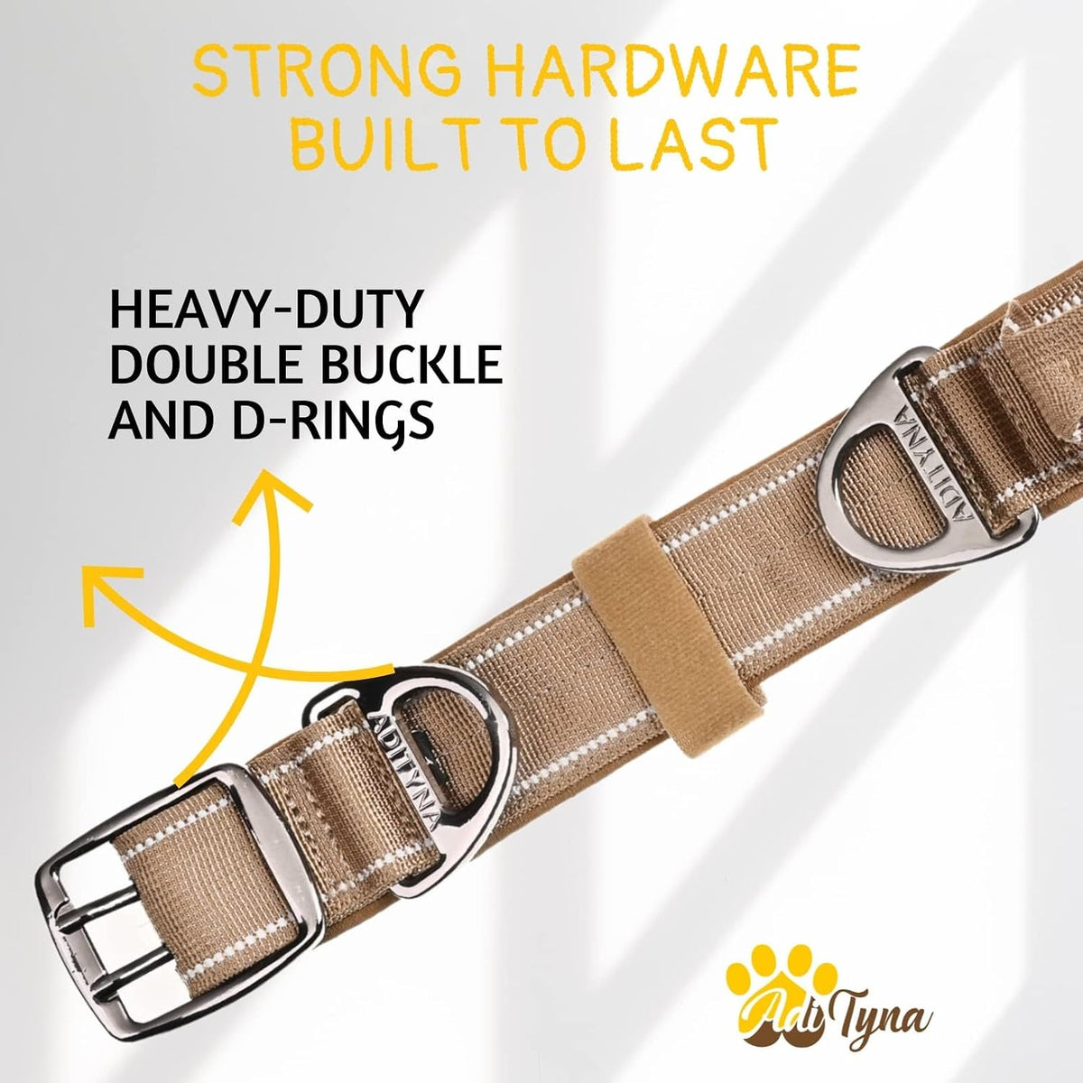 Side profile of Adityna adjustable dog collar with buckle