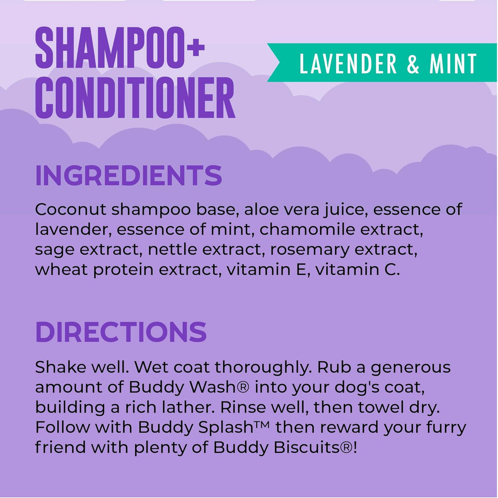 Cloud Star pet grooming shampoo bottle showing lavender and mint ingredients