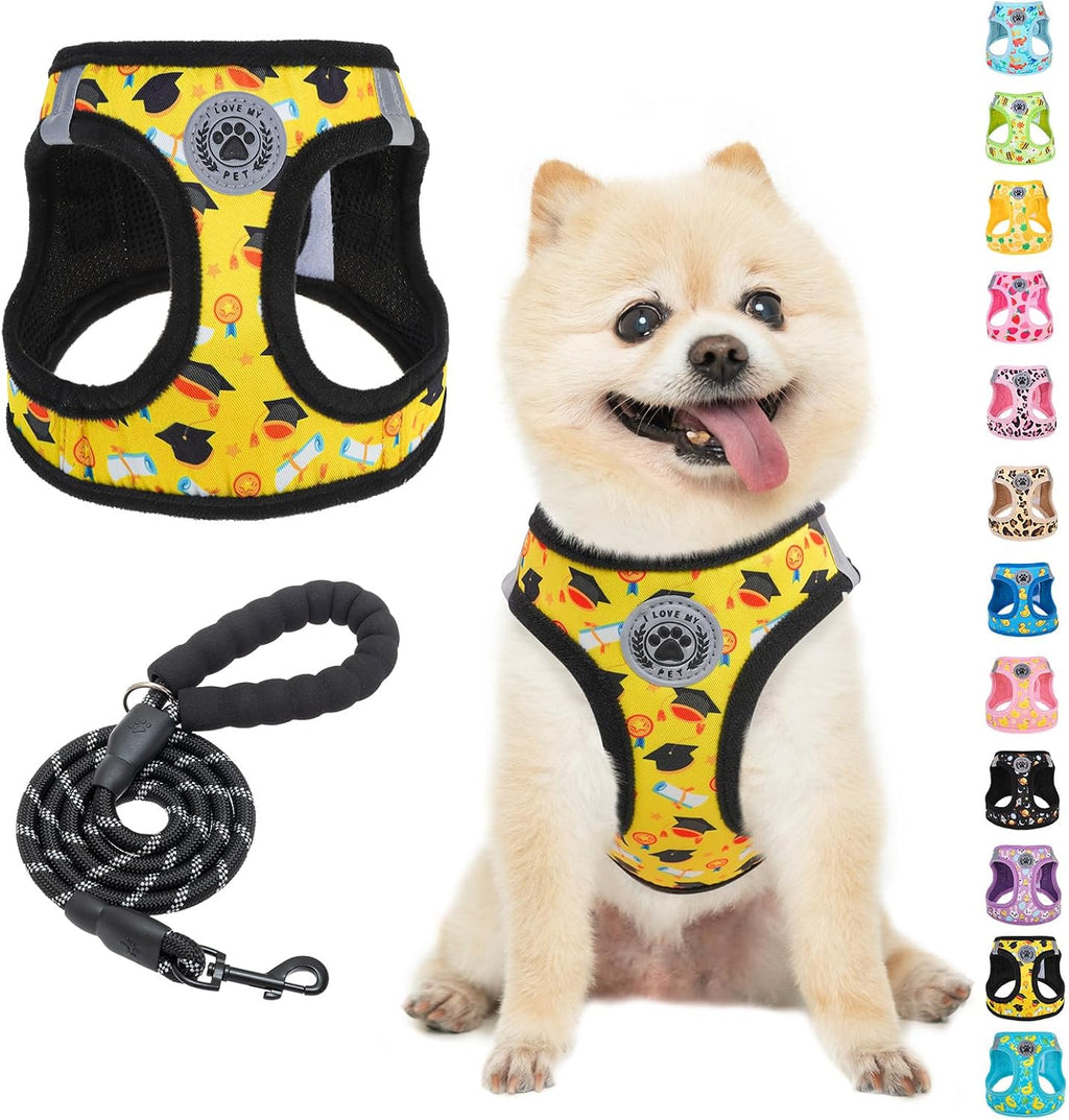 BEAUTYZOO Small Dog Harness and Leash Set,Step in No Choke No Pull Soft Mesh Dog Harnesses Reflective for Extra Small Medium Puppy Dogs and Cats, Plaid Dog Vest Harness for XS S Pets, Beige S - Image 15