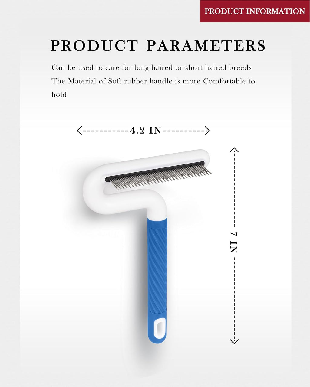 TailGurus flea comb showing dual length stainless steel teeth