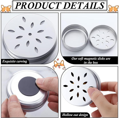 Ventilated hollow lids on Oudain aluminum scent training containers