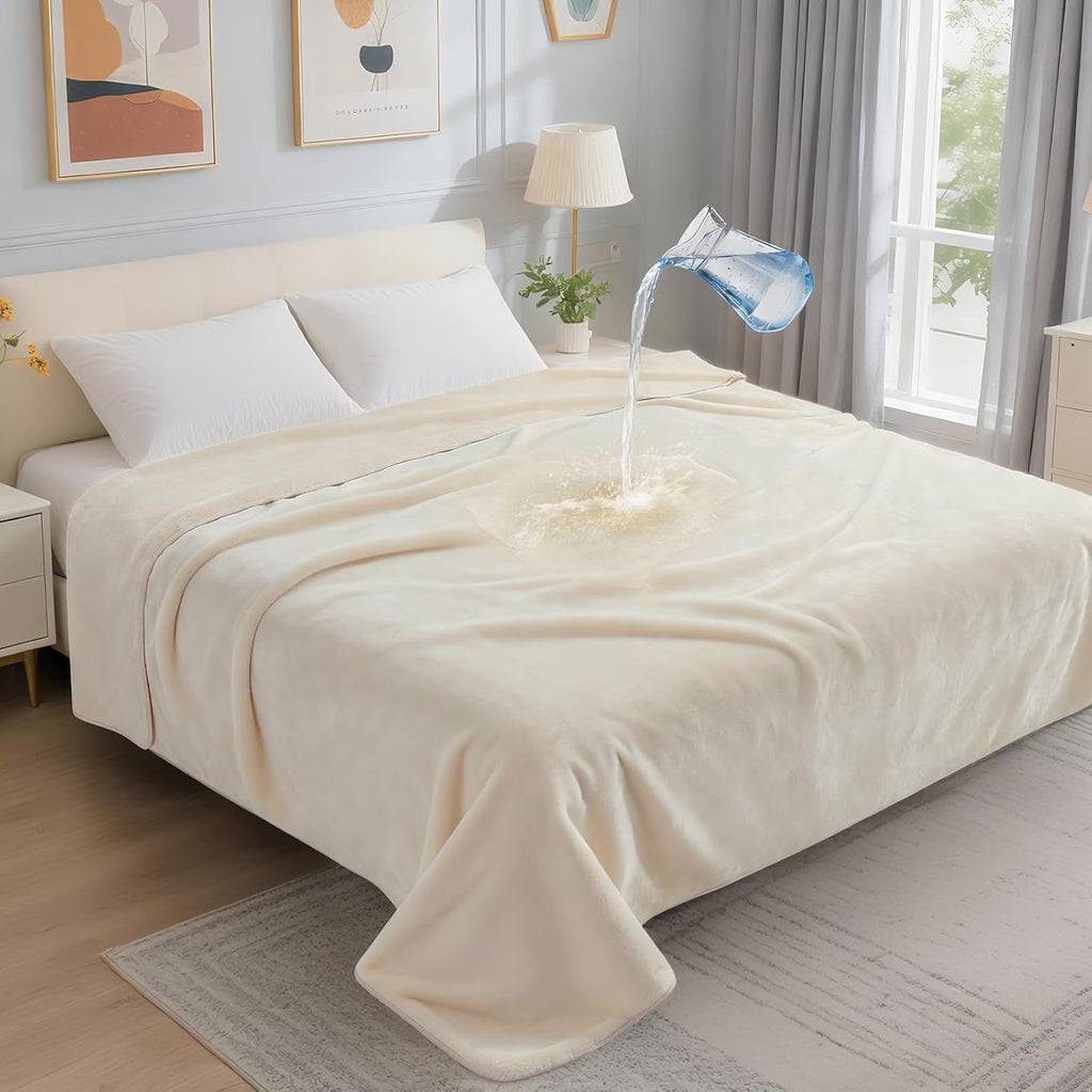 LOOBANI Waterproof Blanket for Bed: Reversible Soft Flannel Twin Bed Blanket 60" x 80", Leakproof Throw Spill-Proof Dog Pet Blanket for Couch Cover, Movie Time, Camping, Travel, Grey - Image 12
