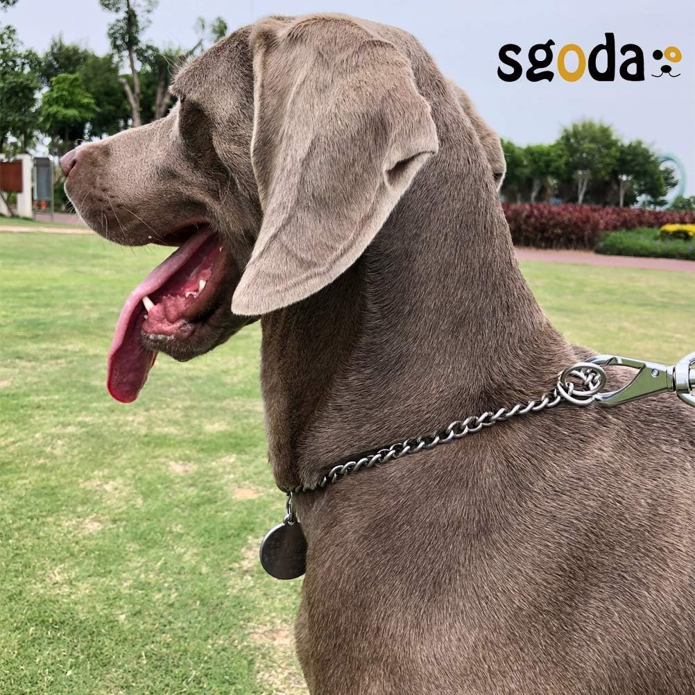 Three millimeter thick heavy duty metal dog chain link close up view