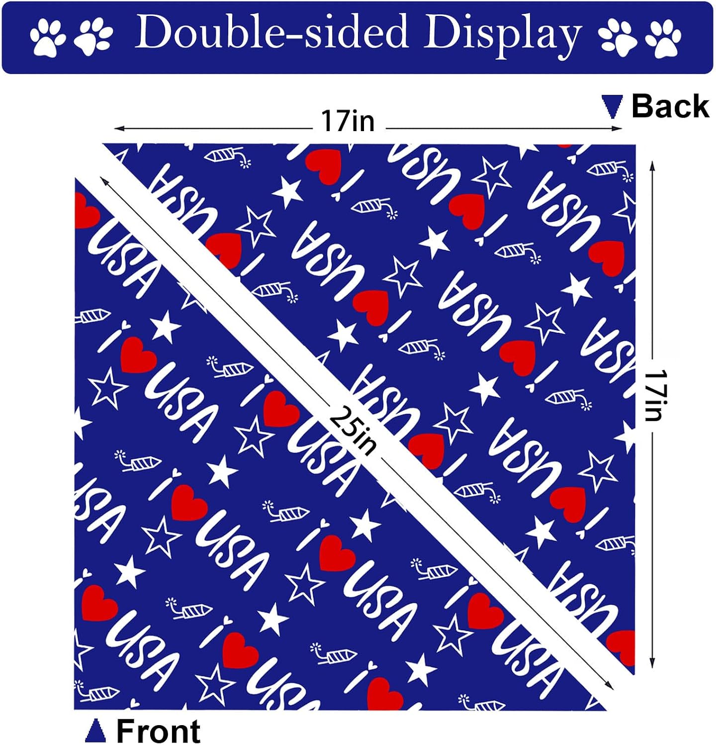XGXHZYLC reversible patriotic triangle bibs worn by a small puppy