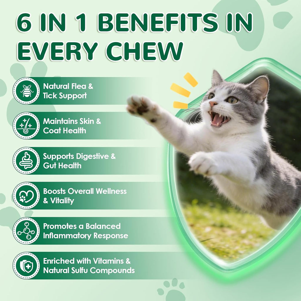 Natural oral flea treatment for cats chicken flavor crunchy and creamy texture