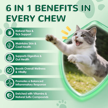 Natural oral flea treatment for cats chicken flavor crunchy and creamy texture