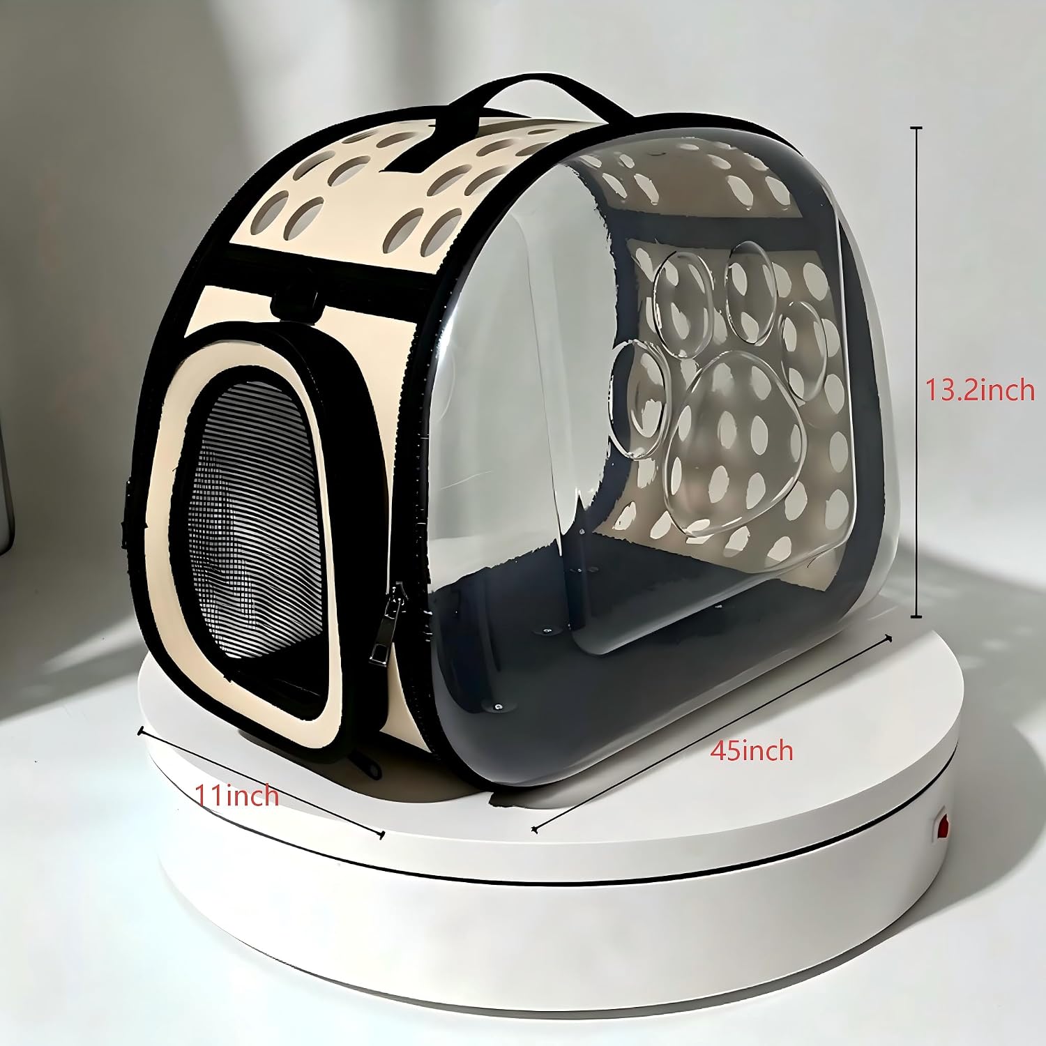 Folded Eprolo pet carrier for easy storage
