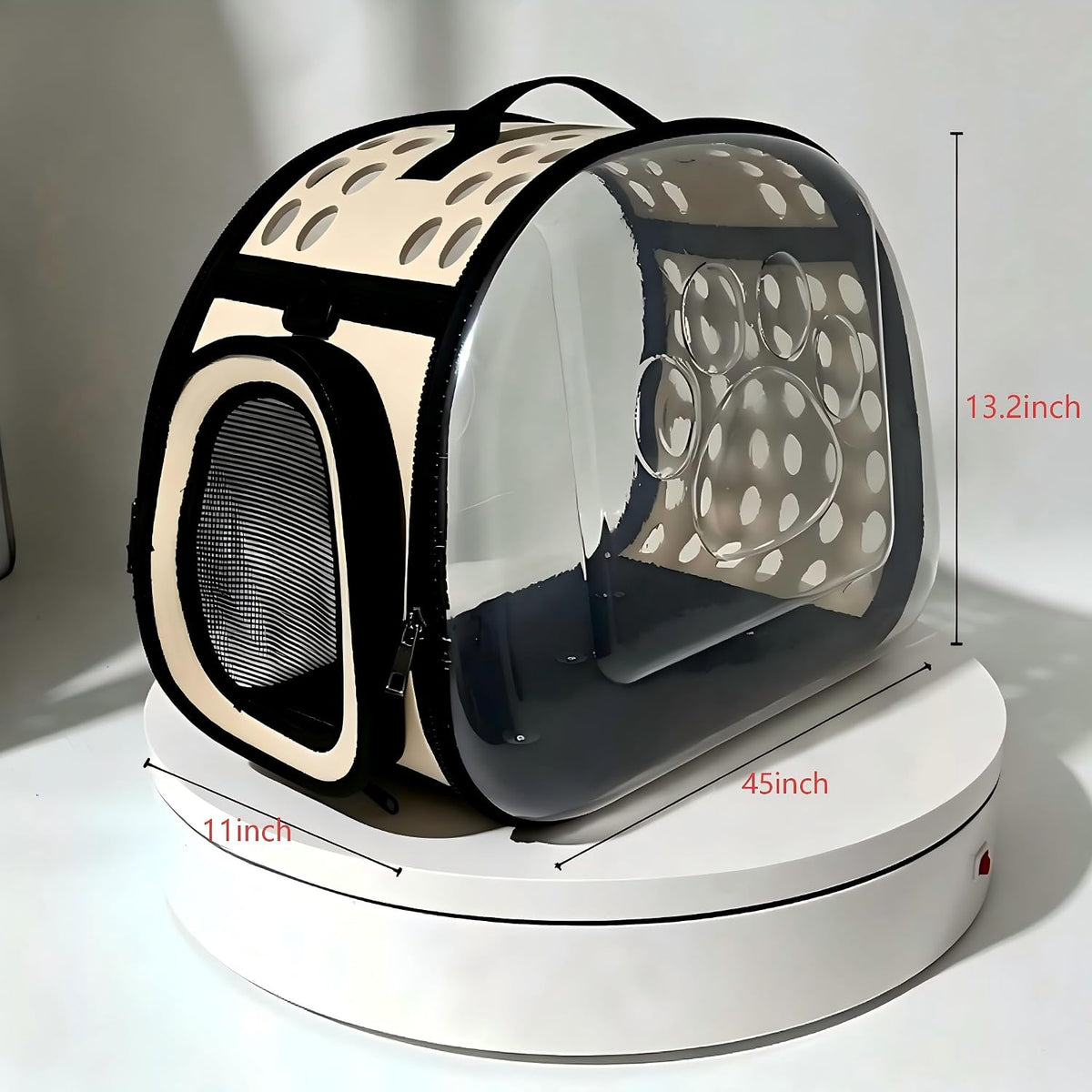 Folded Eprolo pet carrier for easy storage