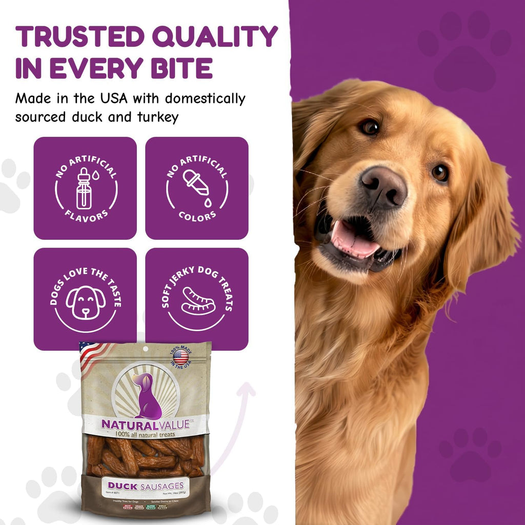 Loving Pets soft jerky duck sausage treats for dogs