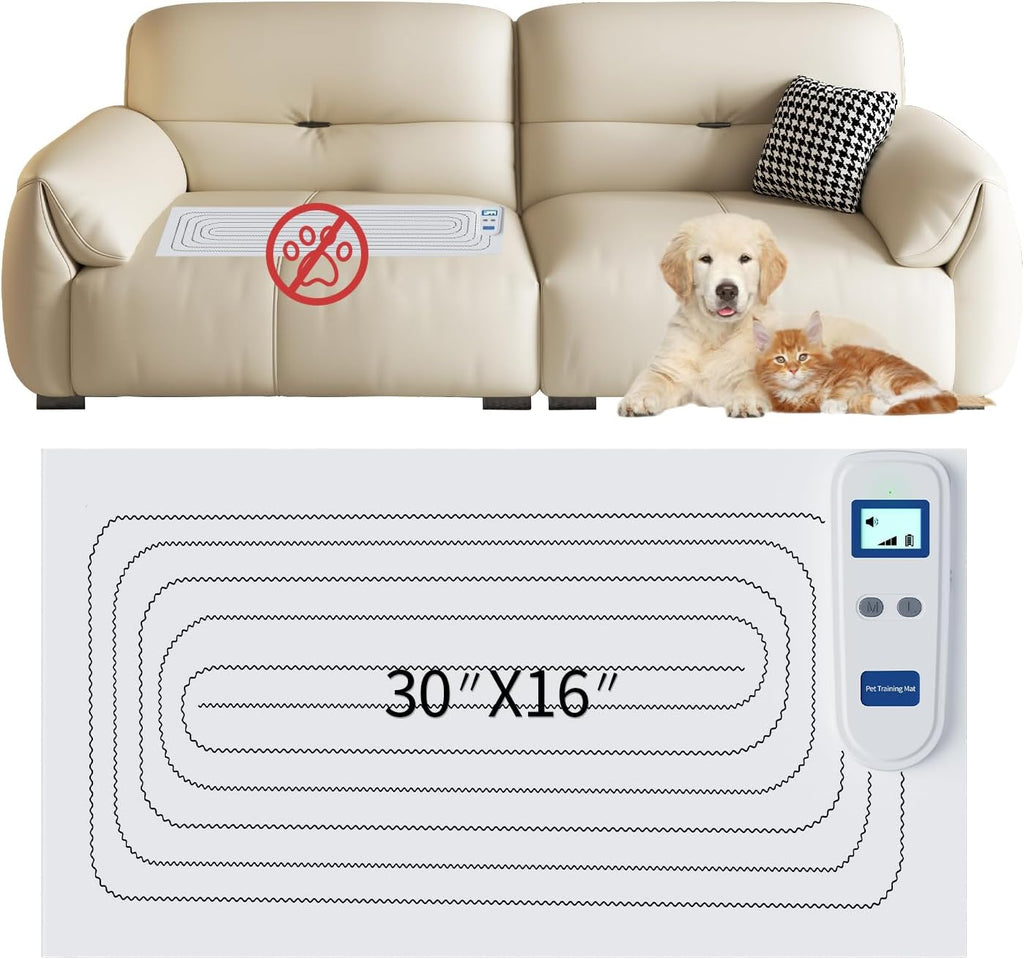 Scat Mat for Cats Dogs Rechargeable Indoor Cat Deterrent &Pet Shock Mat | shock mat for cats 3 Modes+Auto Cycle Cat Repellent Training Mat keep dogs off couchFurniture Sofa Bed Carpet59"x11" - Image 9