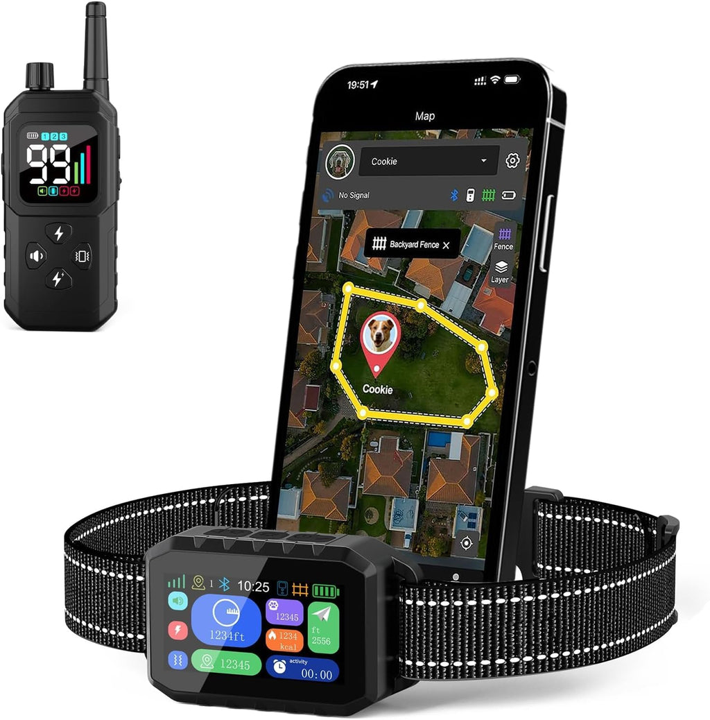Zigtiger GPS wireless dog fence and training collar front view showing the digital display receiver