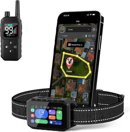 Zigtiger GPS wireless dog fence and training collar front view showing the digital display receiver