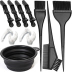 Borogo 12-piece professional salon hair coloring kit front view featuring black mixing bowl and applicator brushes.
