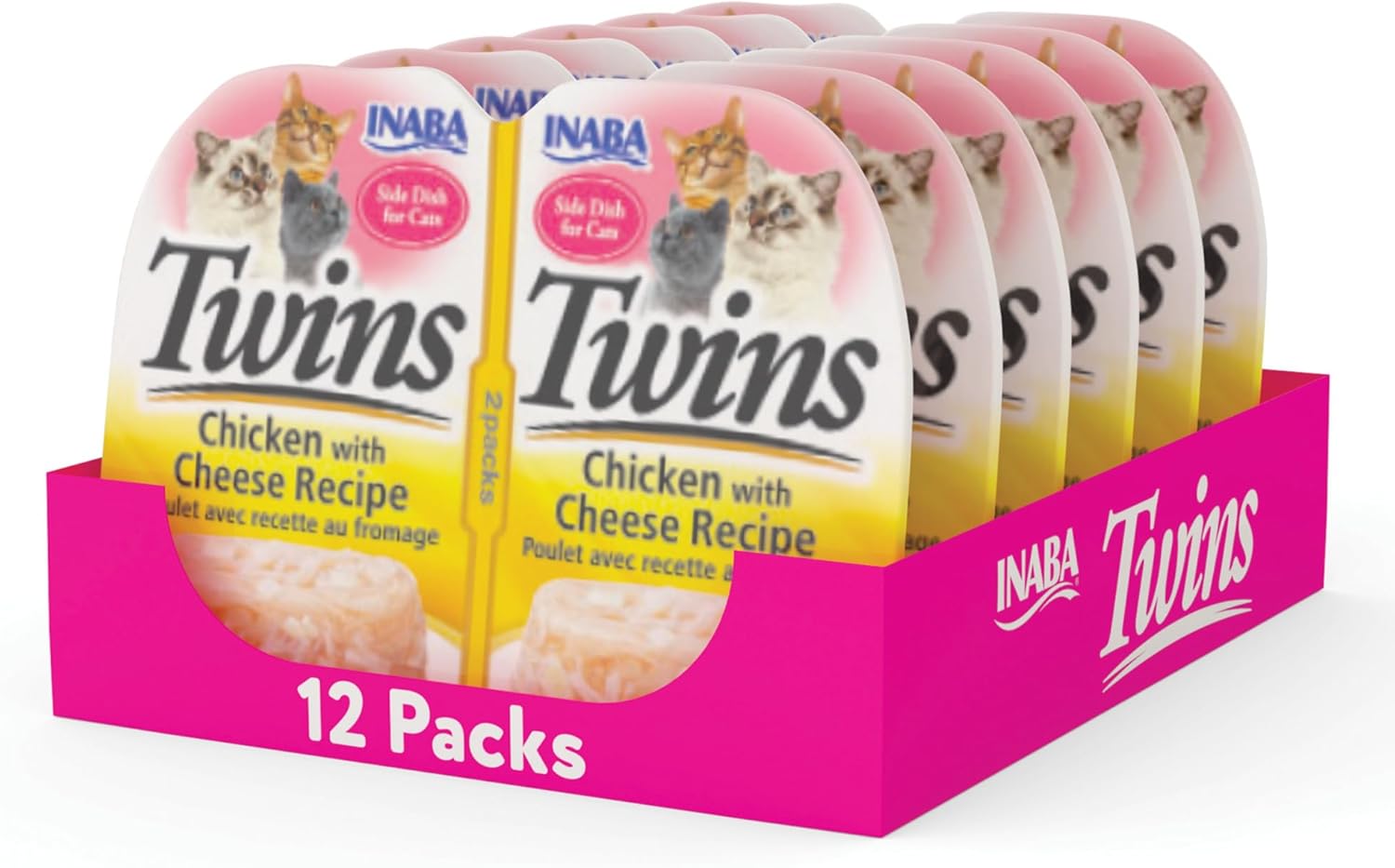INABA Twins for Cats, Side Dish/Topper Cups, 1.23 Ounces per Serving, 12 Servings, Tuna & Chicken with Salmon Recipe - Image 11