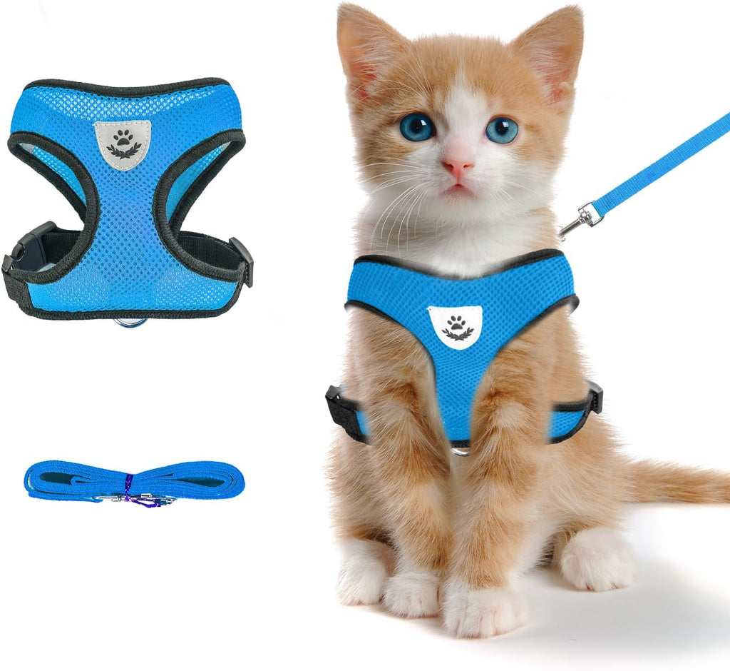 shudyear Summer cat Chest Harness and Leash, Anti-Escape Adjustable Soft mesh cat Leash and Chest Harness Set for All Types of Cats cat Vests (Size S,Black) - Image 10
