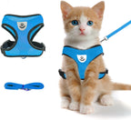 shudyear Summer cat Chest Harness and Leash, Anti-Escape Adjustable Soft mesh cat Leash and Chest Harness Set for All Types of Cats cat Vests (Size S,Black) - Image 10