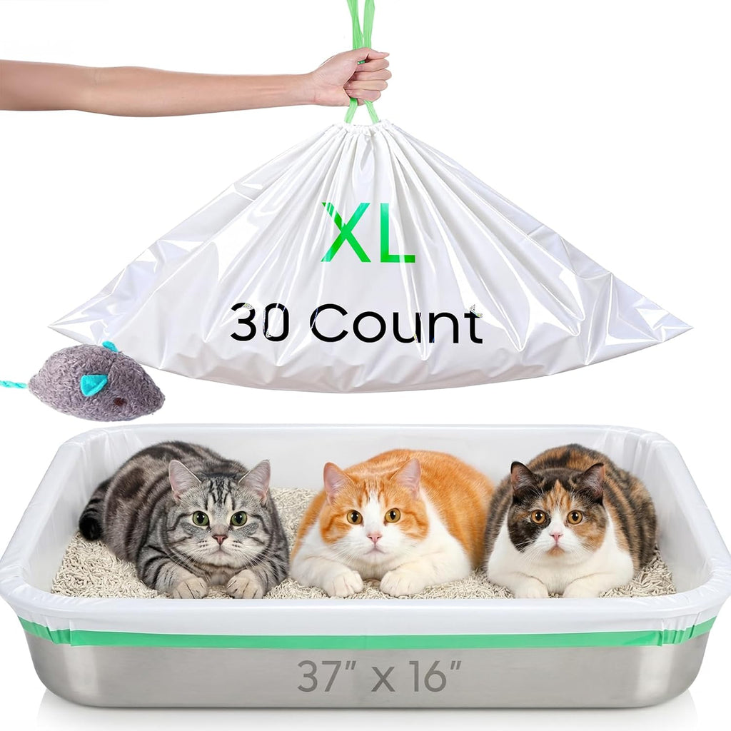 AWoHH cat litter box liners 30 count front view of the packaging box.