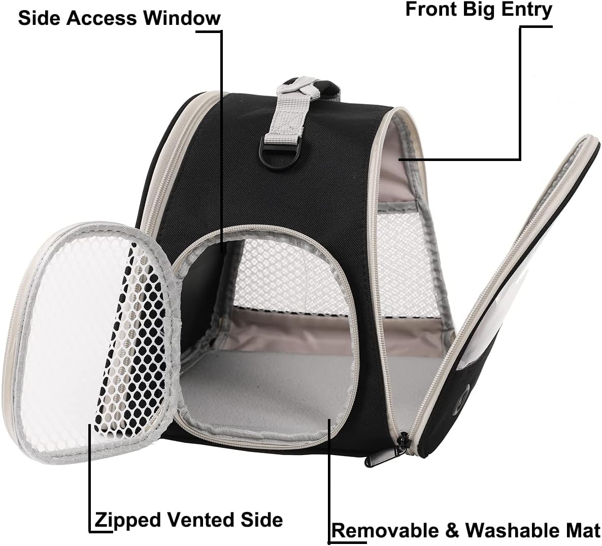Small Animal Travel Carrier with Absorbent Pad Set, Pee Pad with Leak-Proof Quick-Dry Design for Guinea Pig,Portable Bearded Dragon Bag for Sugar Glider,Hedgehog,Rat,Bunny,Rat - Image 5