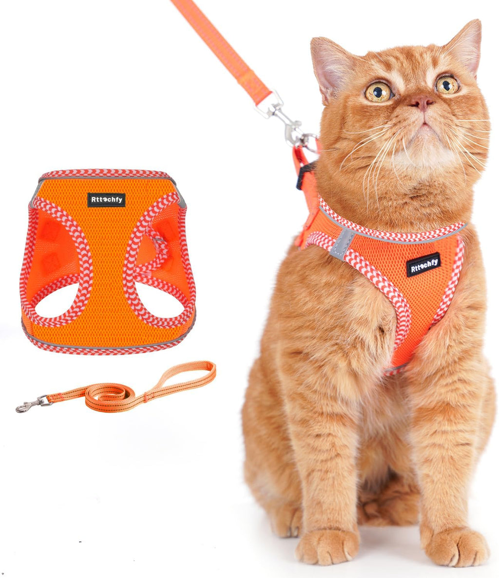 Rttochfy Cat Harness and Leash Set, Escape Proof Kitten Harness, Soft and Breathable Vest with Reflective Strip, Easy to Wear for Cats Walking and Traveling (Pink, S) - Image 15