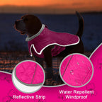Fragralley warm pet coat with cozy grey fleece collar detailing