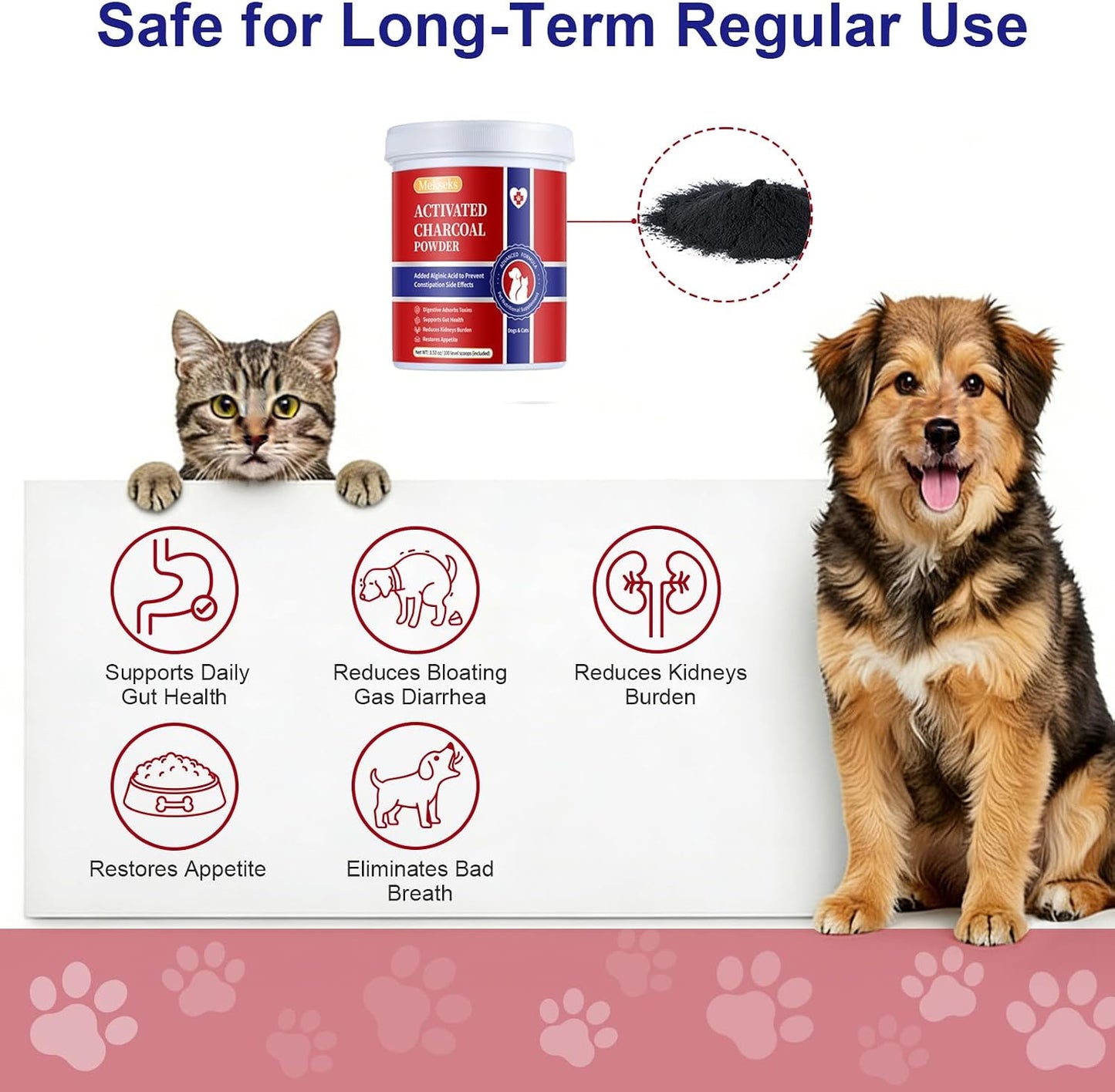Natural digestive health supplement for dogs alleviating gas and diarrhea
