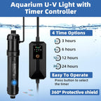 Hygger submersible fish tank water clarifier connected inline with an external canister filter hose