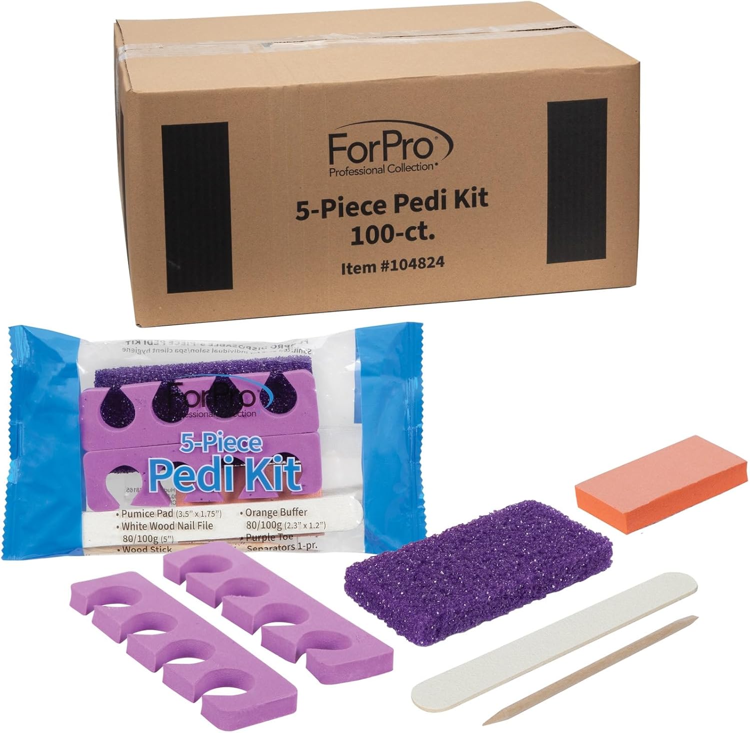 ForPro Professional Collection 5-Piece Pedi Kit front view of individual packaging