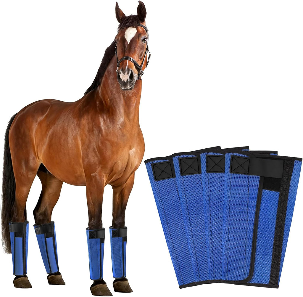 Fly Boots for Horses Set of 4, Horse Fly Boots with Reinforced Stitching, Extra-Wide Adjustable Hook & Loop Strap for Secure Fit, Breathable Mesh Fly Leg Wraps for Horse (4Pack, Orange) - Image 10