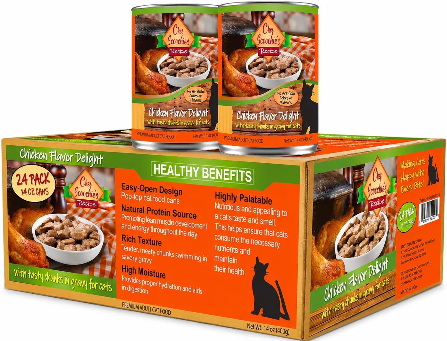 Scoochie Pet Products 14 ounce can size reference