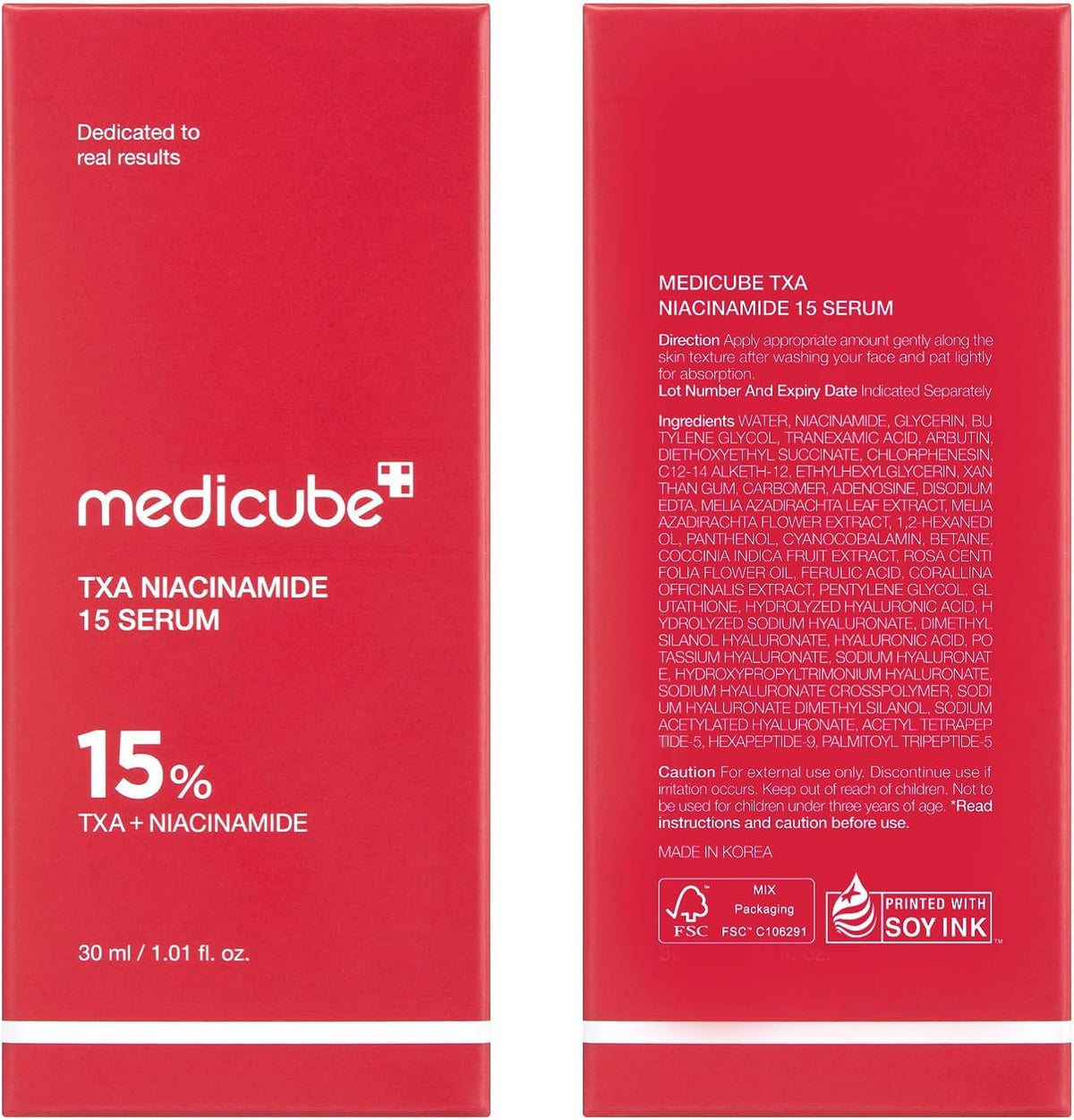 Full packaging set of Medicube TXA Niacinamide 30ml serum