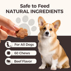 Full product shot of the 60 count dog multivitamin jar for skin allergy and immune protection.