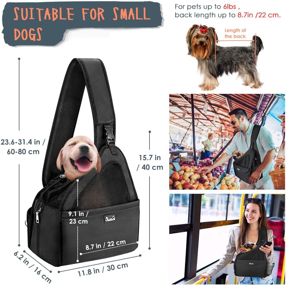 Black Lukovee pet carrier with adjustable padded shoulder strap