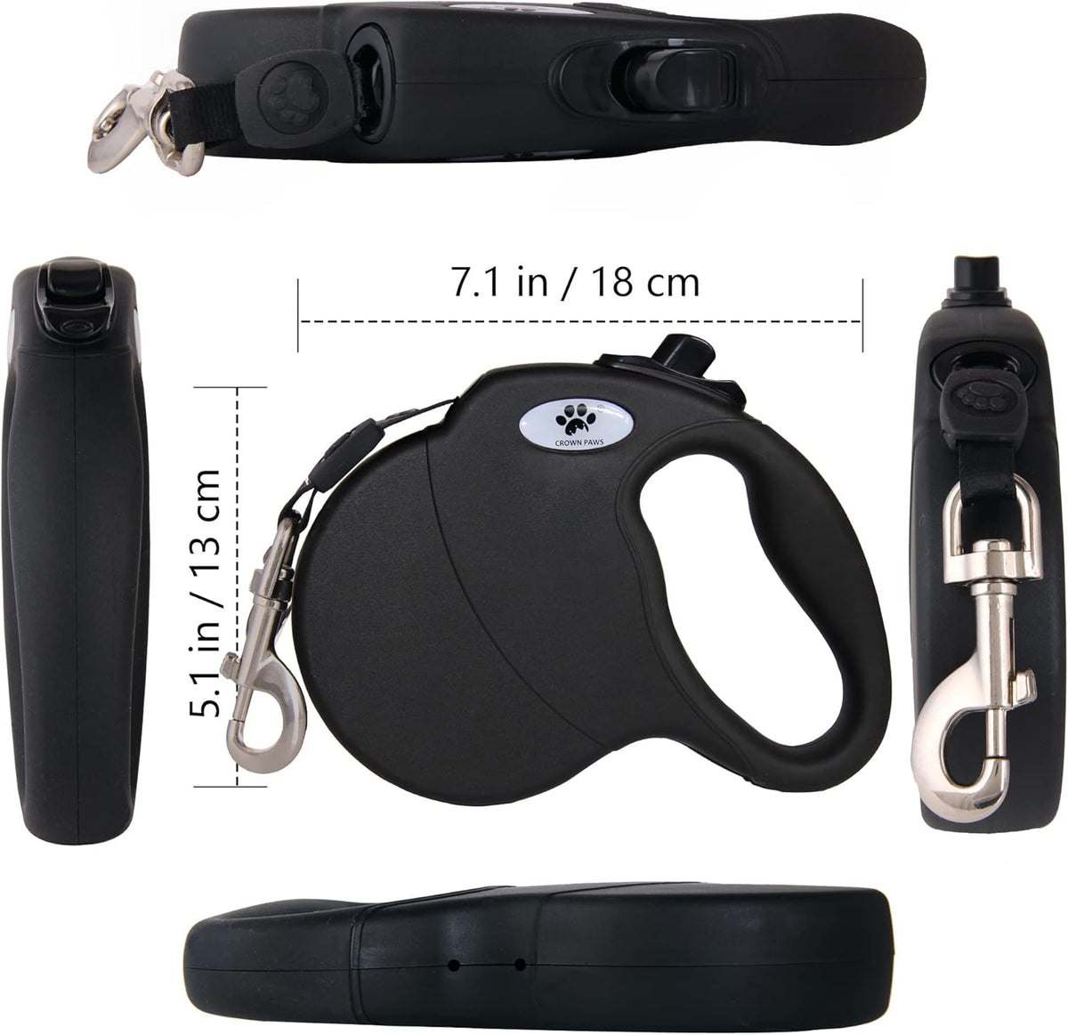 Safety braking system mechanism on retractable dog leash