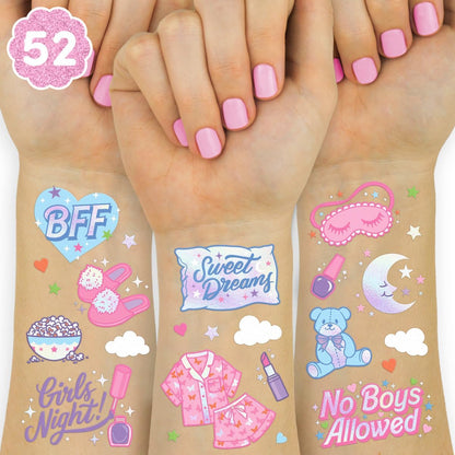 Xo, Fetti Pink Sleepover Party Temporary Tattoos front packaging view