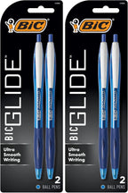 BIC Glide Blue Retractable Ballpoint Pens, Medium Point (1.0mm), 2-Count Pack, Ultra Smooth Writing Blue Pens - Image 9