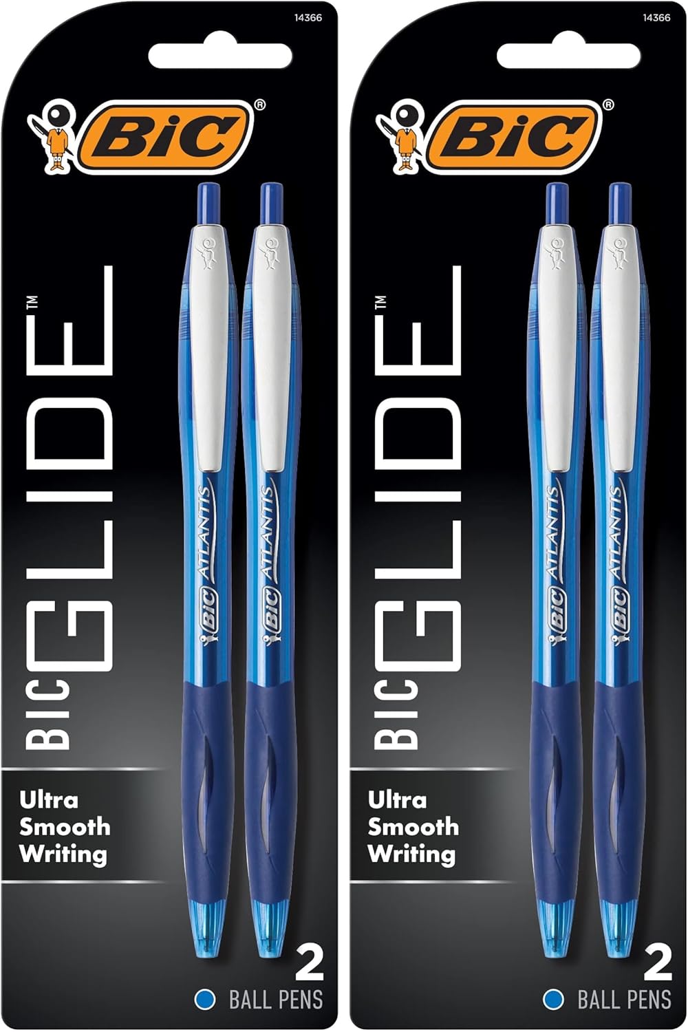 BIC Glide Blue Retractable Ballpoint Pens, Medium Point (1.0mm), 2-Count Pack, Ultra Smooth Writing Blue Pens - Image 9