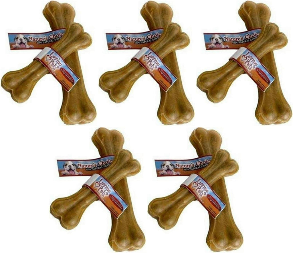 Loving Pets compressed rawhide twelve inch dog bone pack of five packaging view