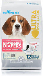 Paw Inspired Disposable Dog Diapers | Female Dog Diapers Ultra Protection | Diapers for Dogs in Heat, Excitable Urination, or Incontinence (12 Count, Small) - Image 10